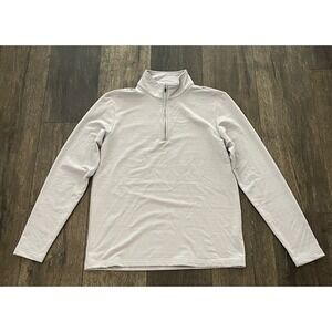 Criquet 1/4 Zip Pullover Men's Small Heather Gray Mock Neck Stretch Preppy Golf